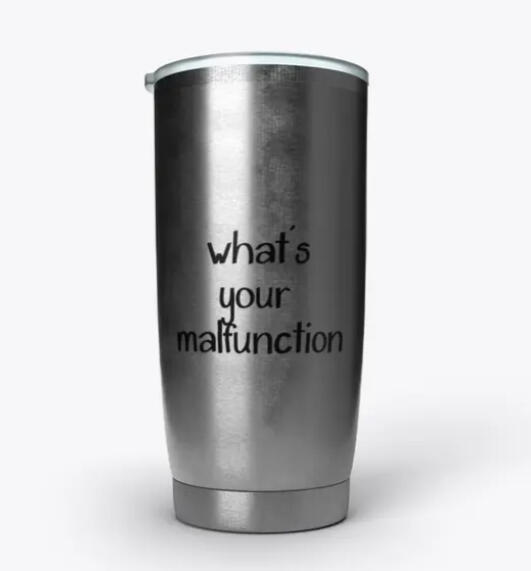 Drinking cup with the words Allergic 2 Ignorance